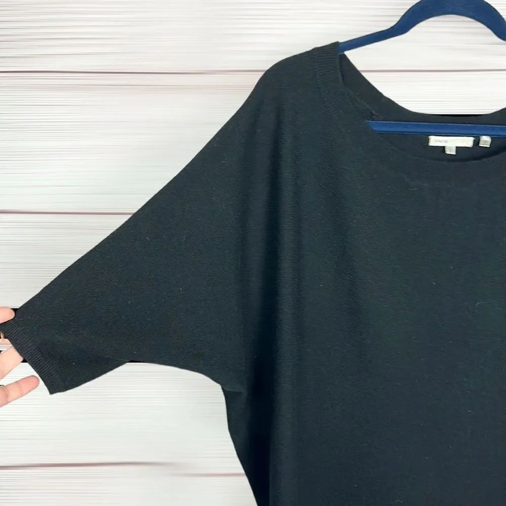 Vince Women’s Black Cashmere (?) Batwing Sweater Short Sleeve Round Neck M